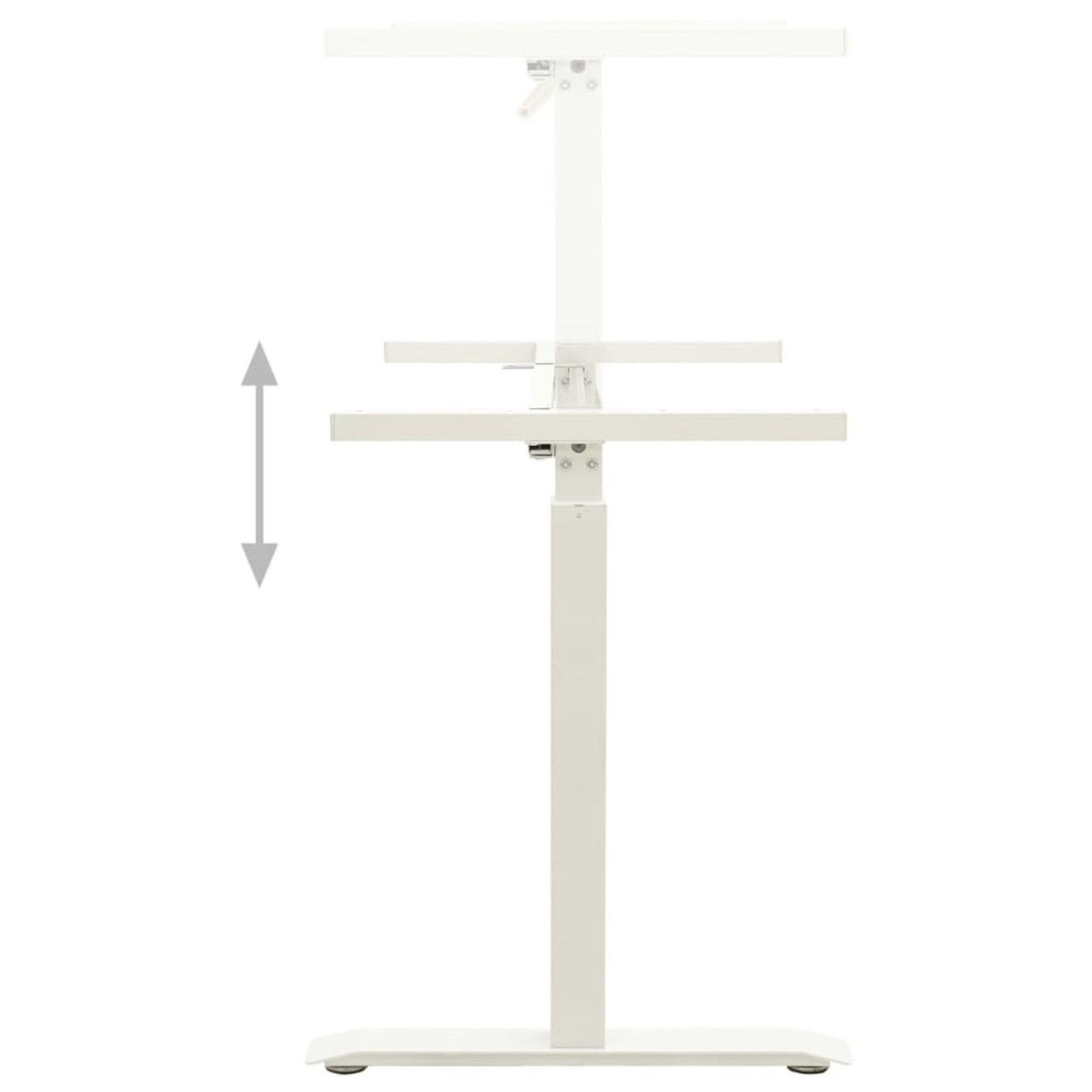 Manual Height Adjustable Standing Desk Frame Hand Crank White product image