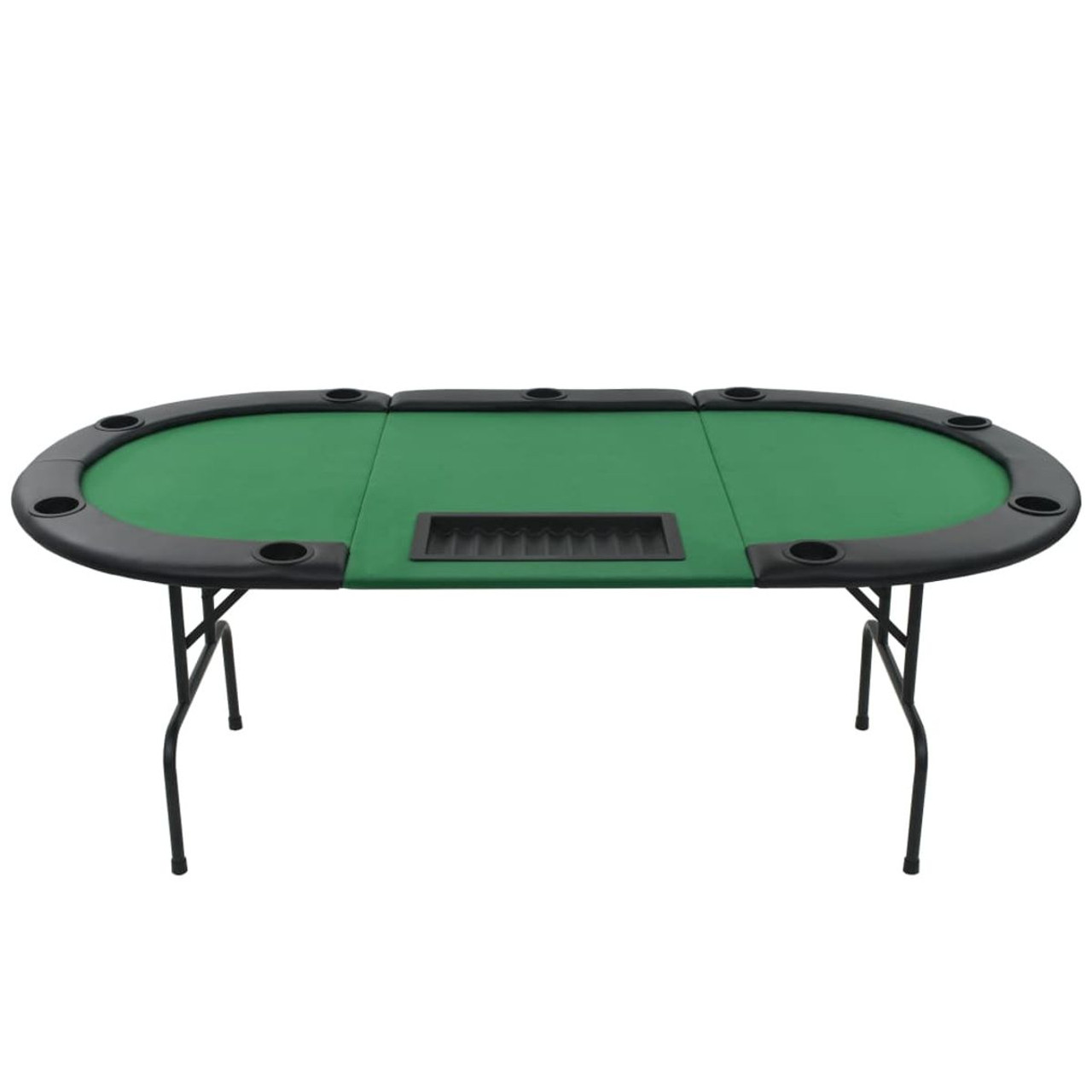 9-Player Folding Poker Table 3 Fold Oval Green product image