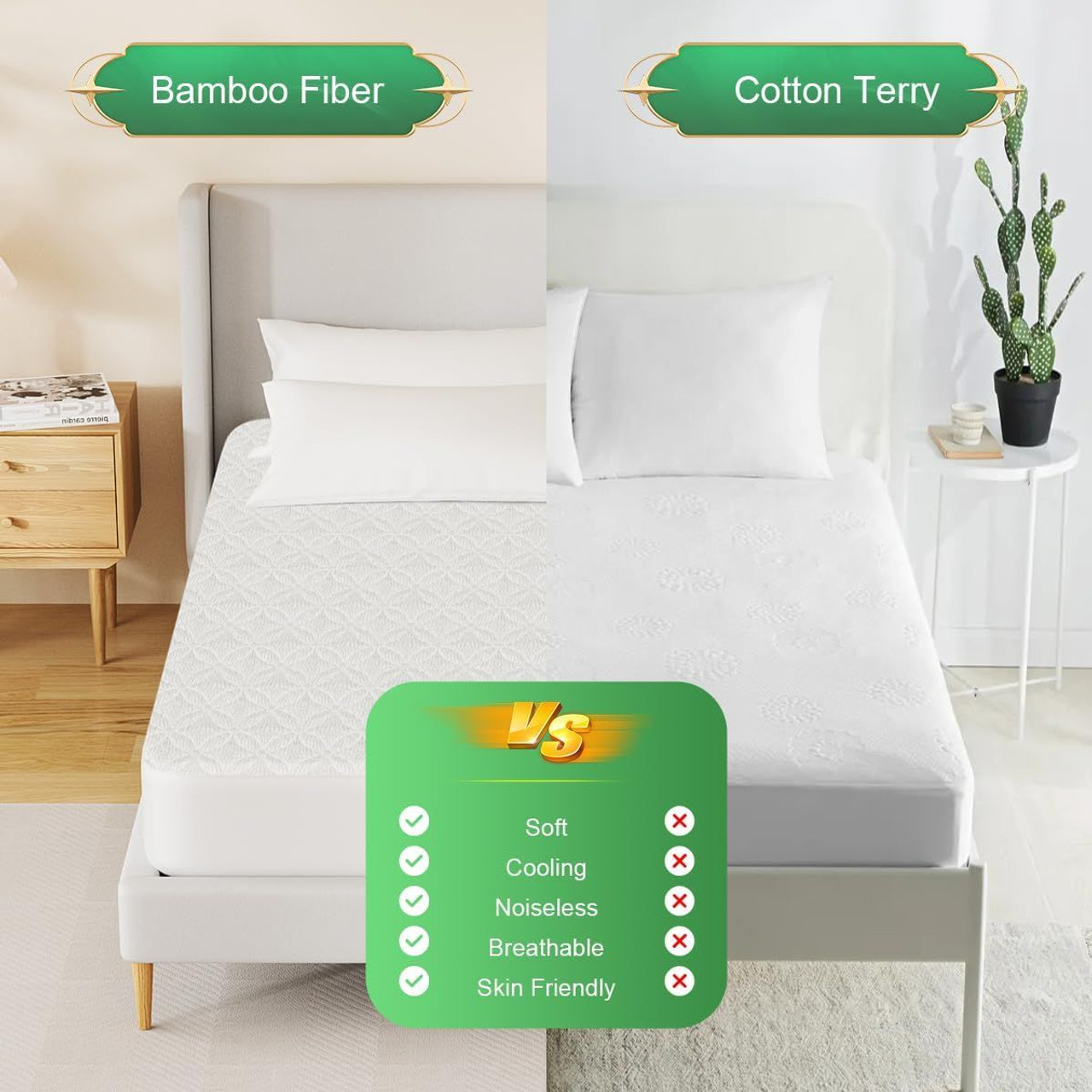 100% Waterproof Queen Mattress Protector product image