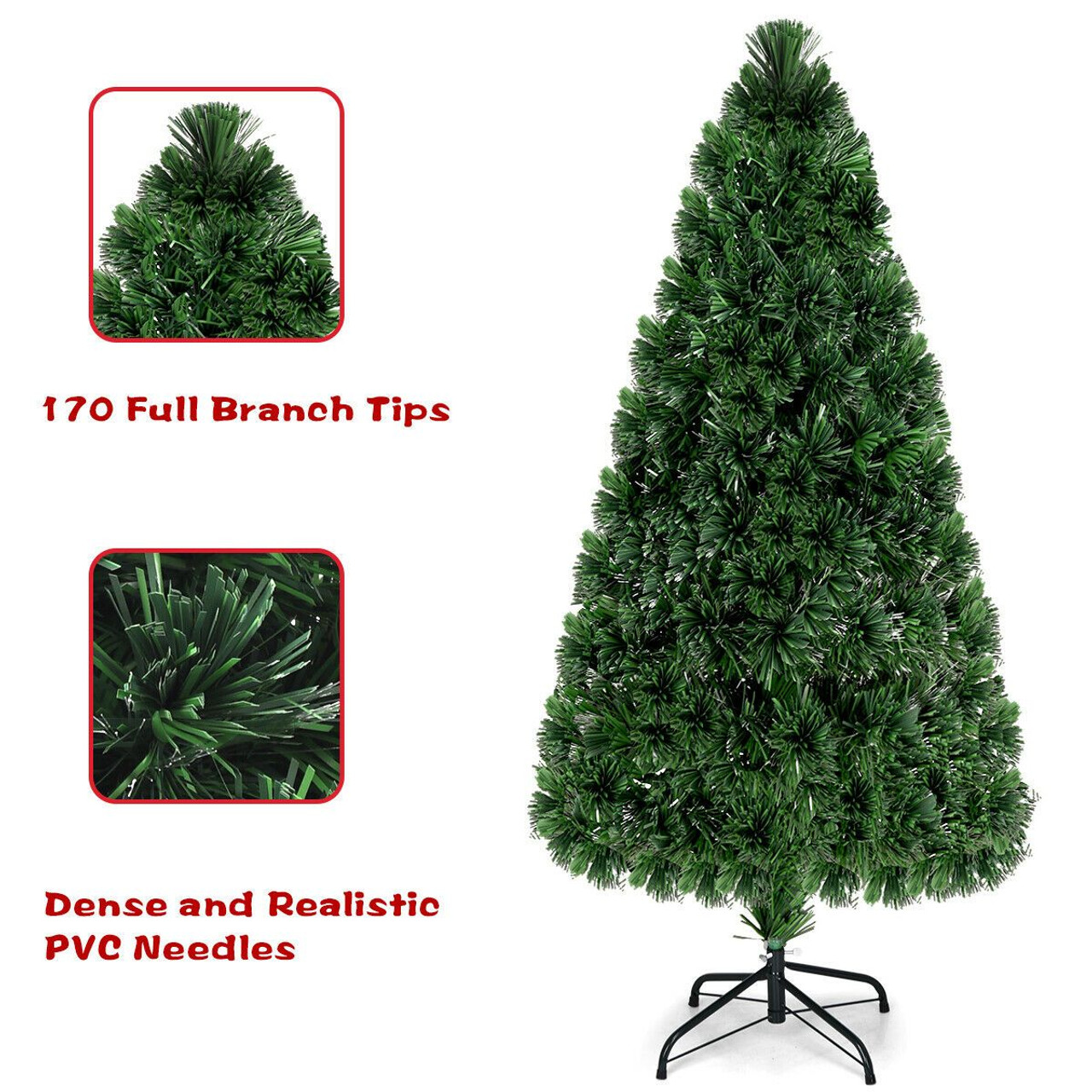 5ft Pre-Lit Fiber Optic PVC Christmas Tree  product image 5ft Pre-Lit Fiber Optic PVC Christmas Tree  product image