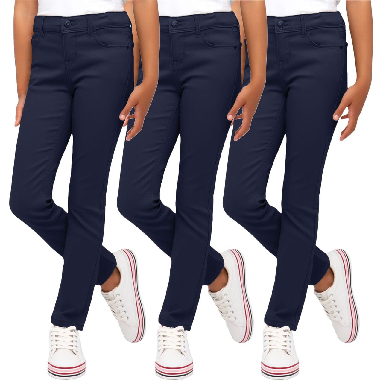 Girls' Super Stretch Pencil Skinny Pants (3-Pack) product image