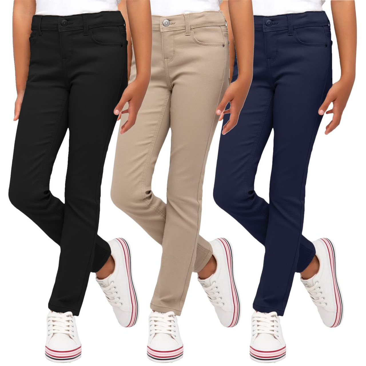 Girls' Super Stretch Pencil Skinny Pants (3-Pack) product image