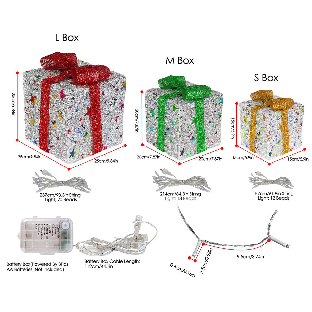 Lighted Gift Boxes (Set of 3) product image