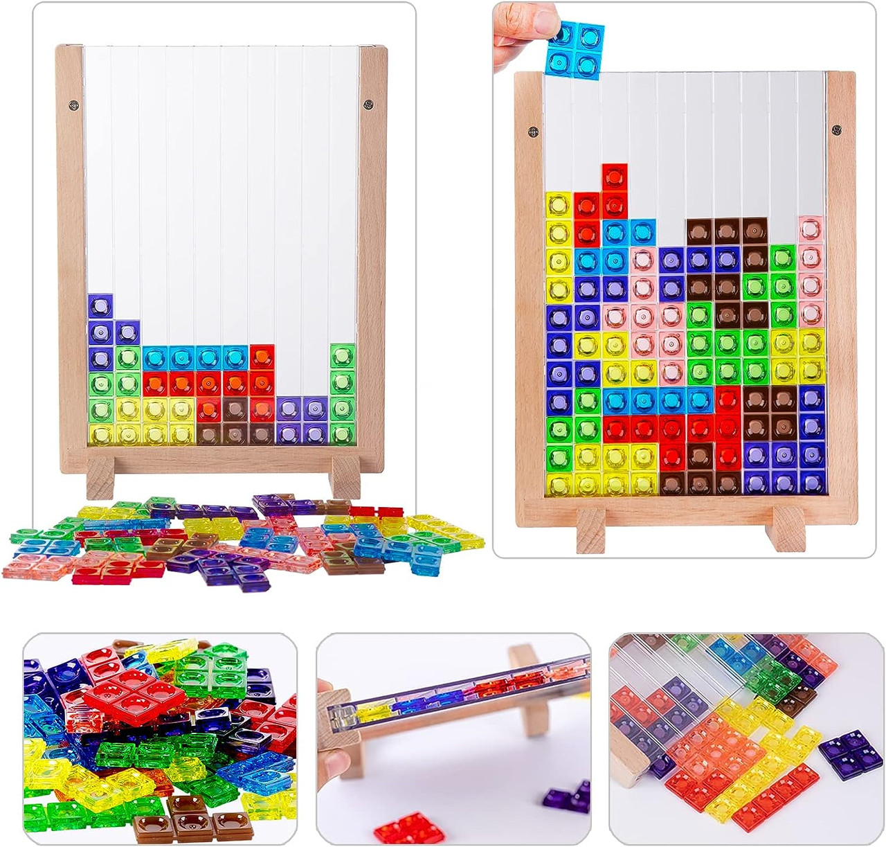 Wooden Brain Teasers Blocks Puzzle Transparent Toy product image