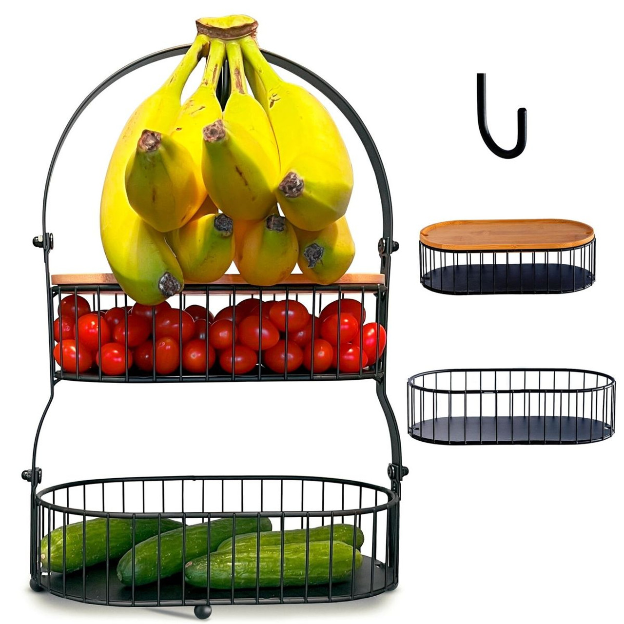Countertop Fruit Holder with Bamboo Lid  product image
