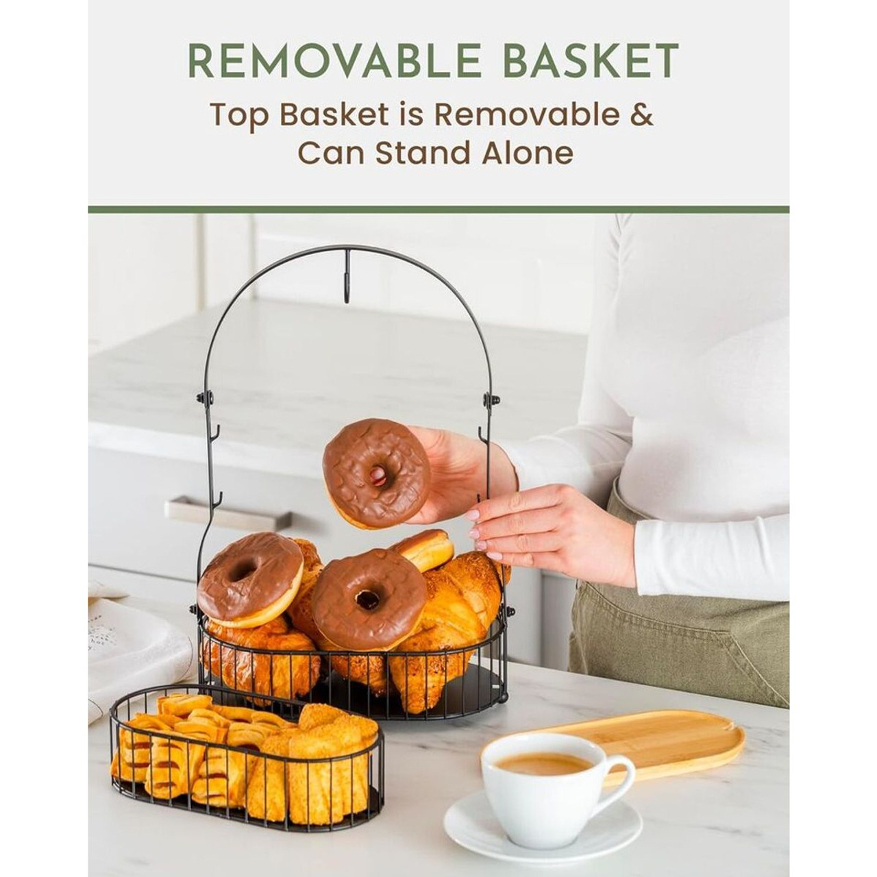 Countertop Fruit Holder with Bamboo Lid  product image