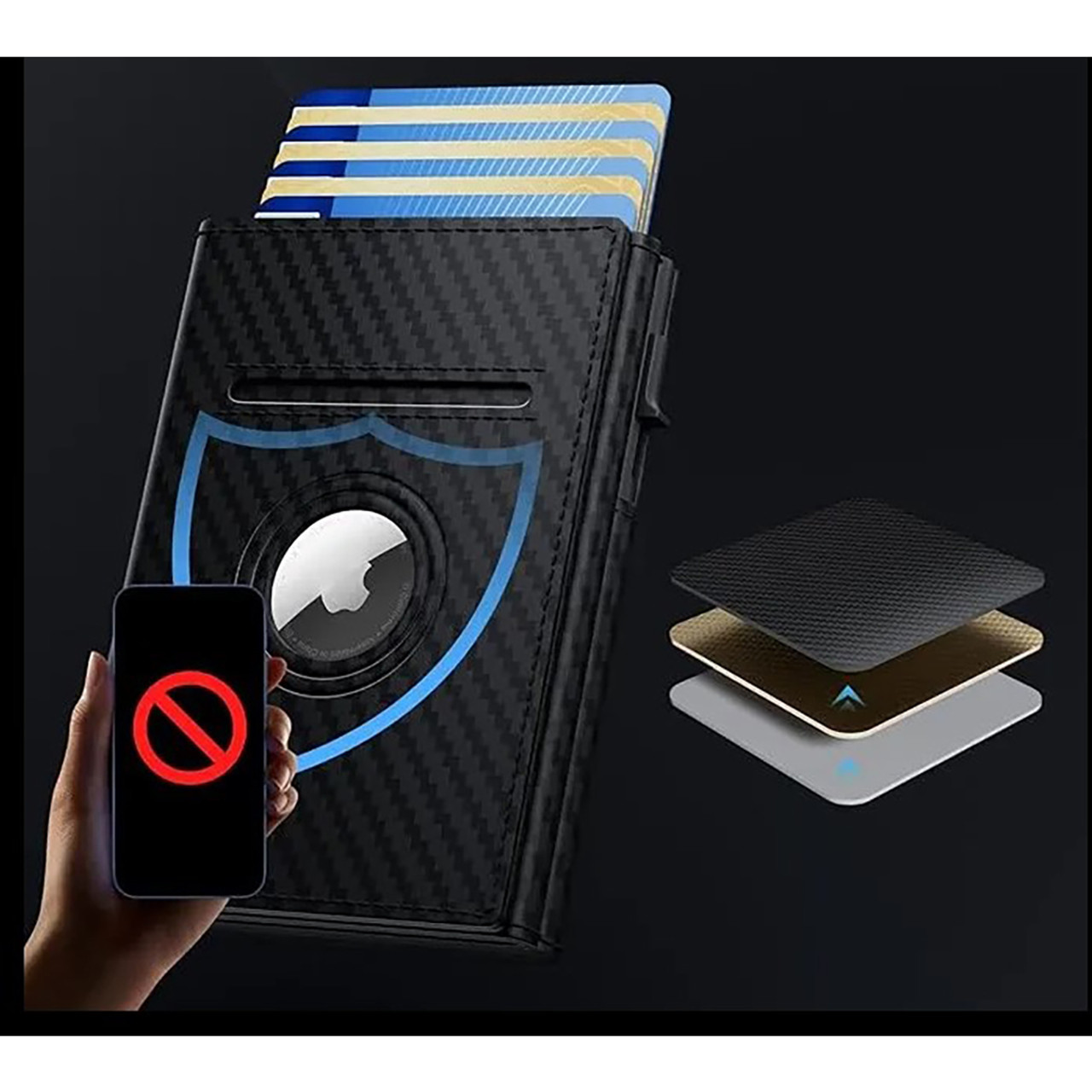 Leather Minimalist Smart Wallet for AirTag product image