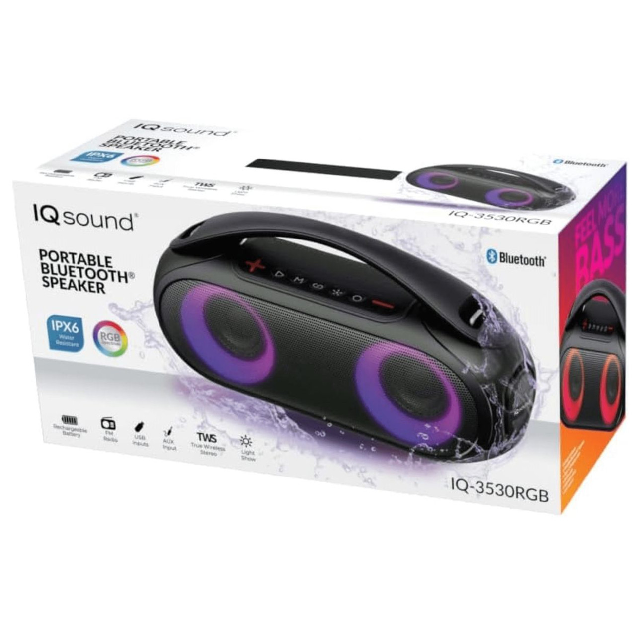 Supersonic Portable Water-Resistant BT Speaker with RGB Light Panel product image