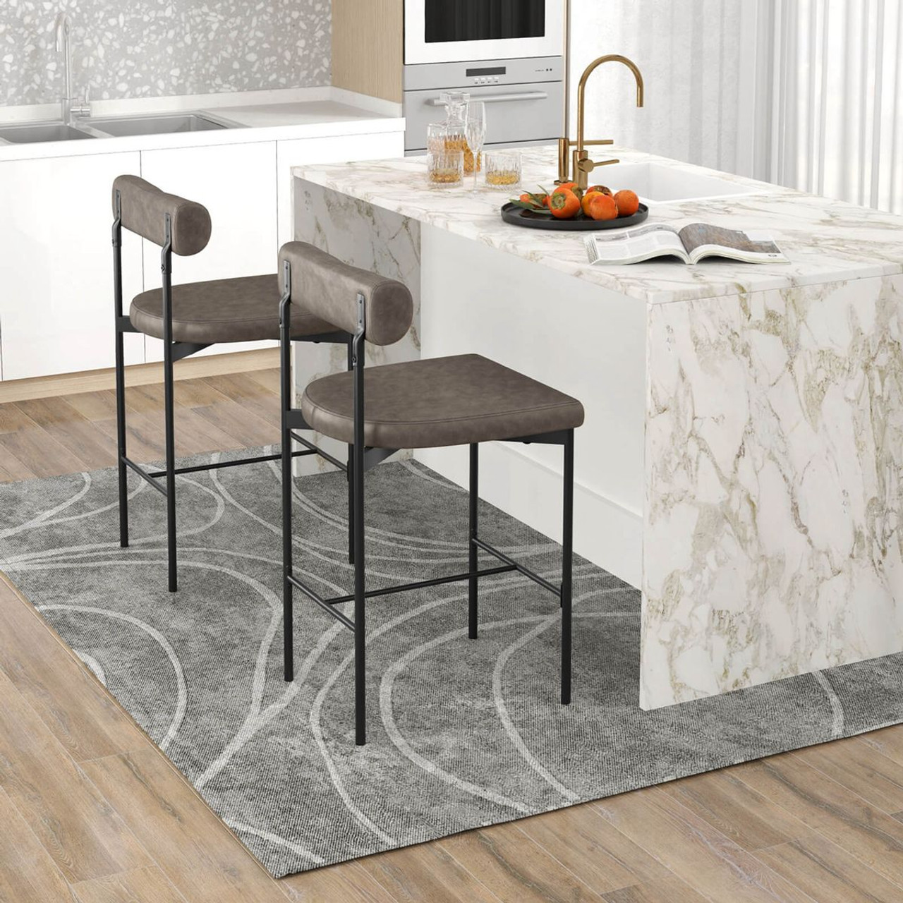 26-Inch Upholstered Bar Stools with Padded Cushion (Set of 2/4) product image