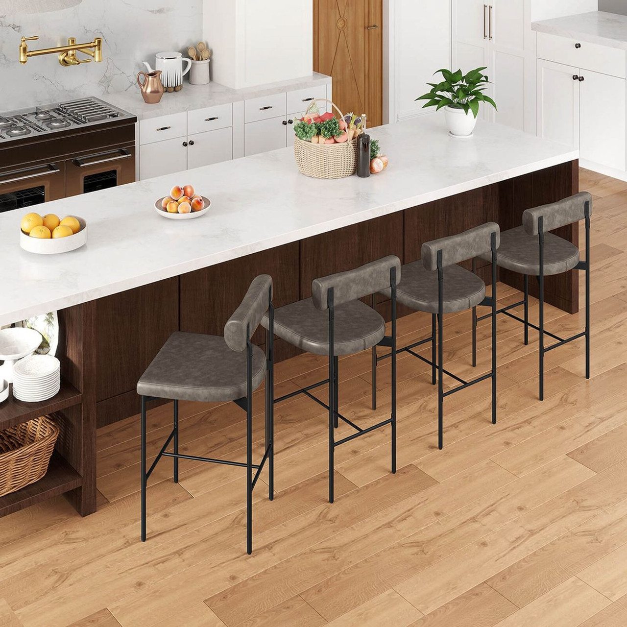 26-Inch Upholstered Bar Stools with Padded Cushion (Set of 2/4) product image