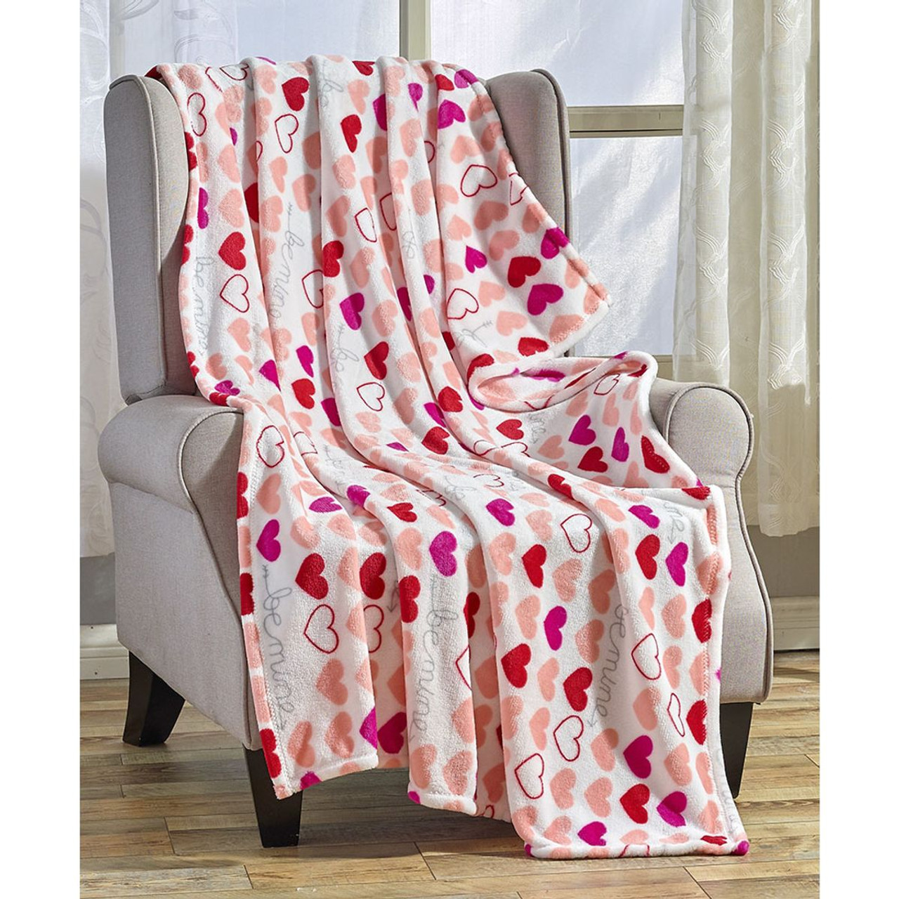 Noble House Heart-Themed Plush Throw Blankets product image