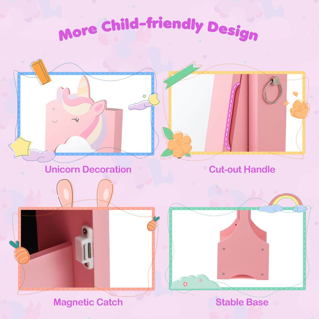 Unicorn Dressing Table and Chair Set with Jewelry Cabinet product image Unicorn Dressing Table and Chair Set with Jewelry Cabinet product image