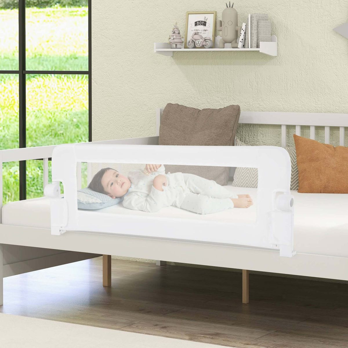 Foldable Bed Rail Swing Down Baby Bed Guard Rail product image