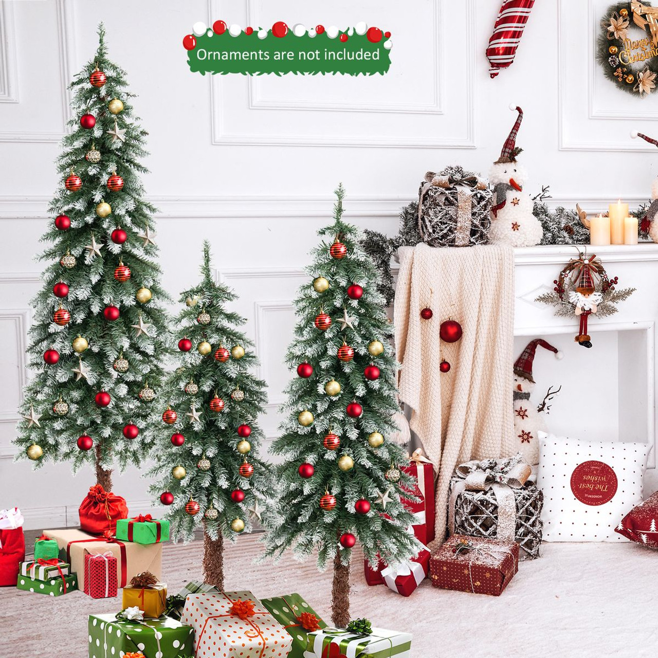 Snowy and Slim Pre-Lit Christmas Trees (Set of 3) product image Snowy and Slim Pre-Lit Christmas Trees (Set of 3) product image