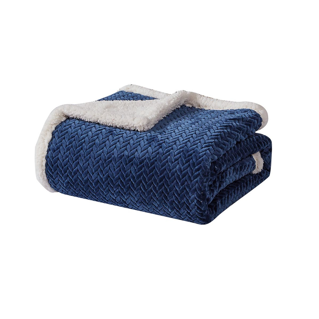 Sheradian Reversible Braid-Pattern Sherpa Throw Blanket product image