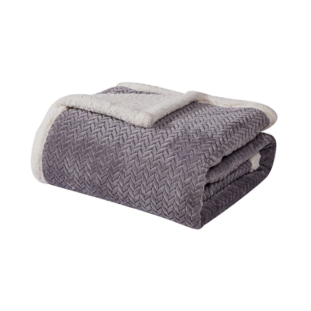 Sheradian Reversible Braid-Pattern Sherpa Throw Blanket product image