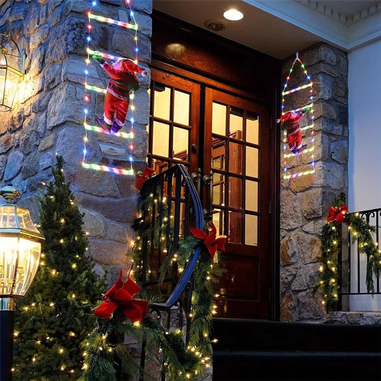 LED Ladder Lights with Climbing Santa Claus product image
