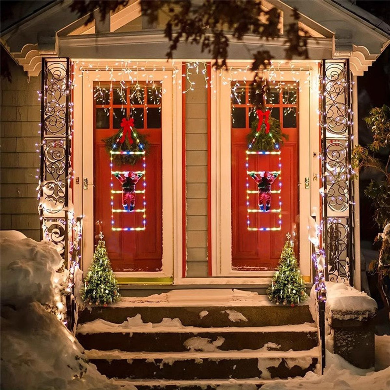 LED Ladder Lights with Climbing Santa Claus product image