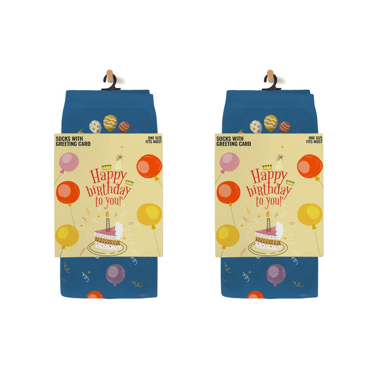 Greeting Card with Fun Crew Length Novelty Socks (2-Pack) product image