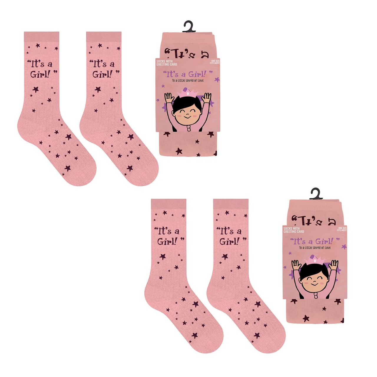 Greeting Card with Fun Crew Length Novelty Socks (2-Pack) product image