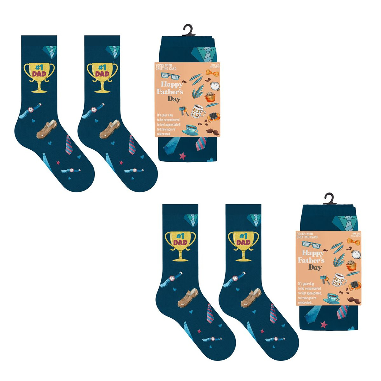 Greeting Card with Fun Crew Length Novelty Socks (2-Pack) product image