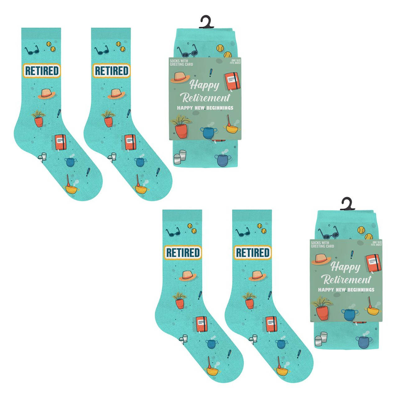 Greeting Card with Fun Crew Length Novelty Socks (2-Pack) product image