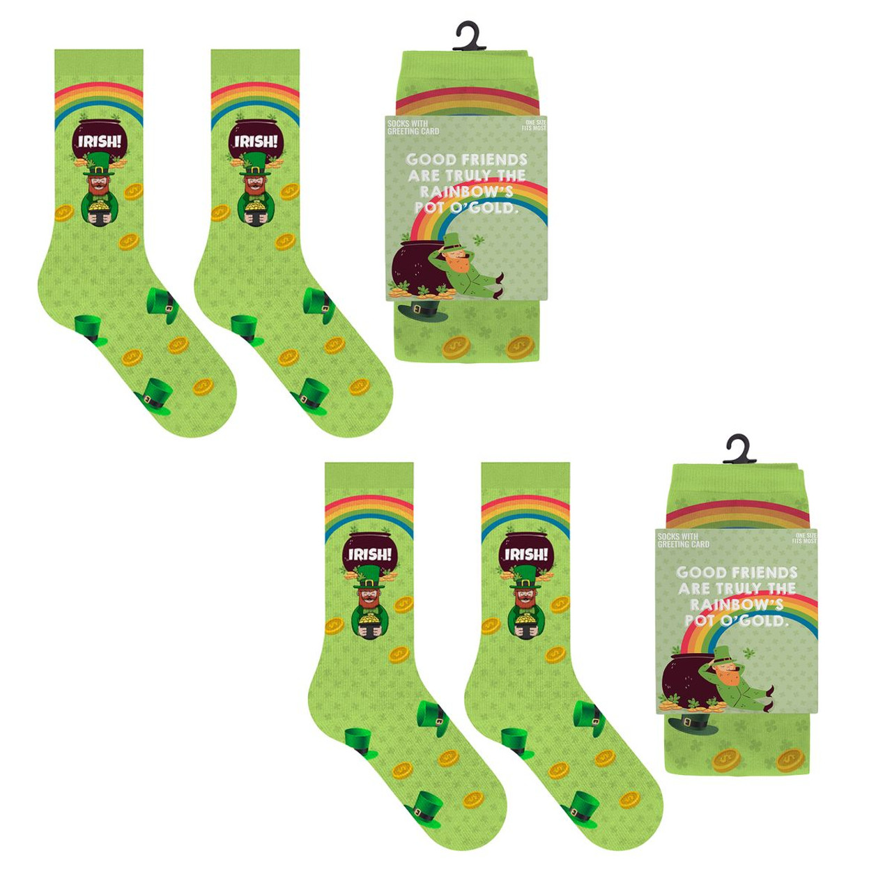 Greeting Card with Fun Crew Length Novelty Socks (2-Pack) product image