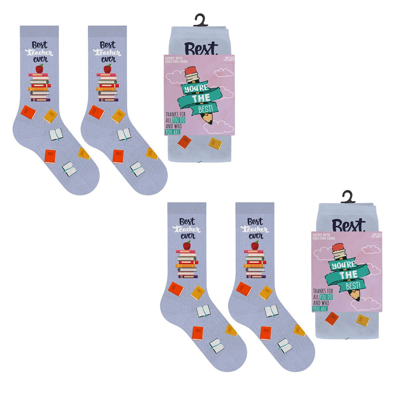 Greeting Card with Fun Crew Length Novelty Socks (2-Pack) product image