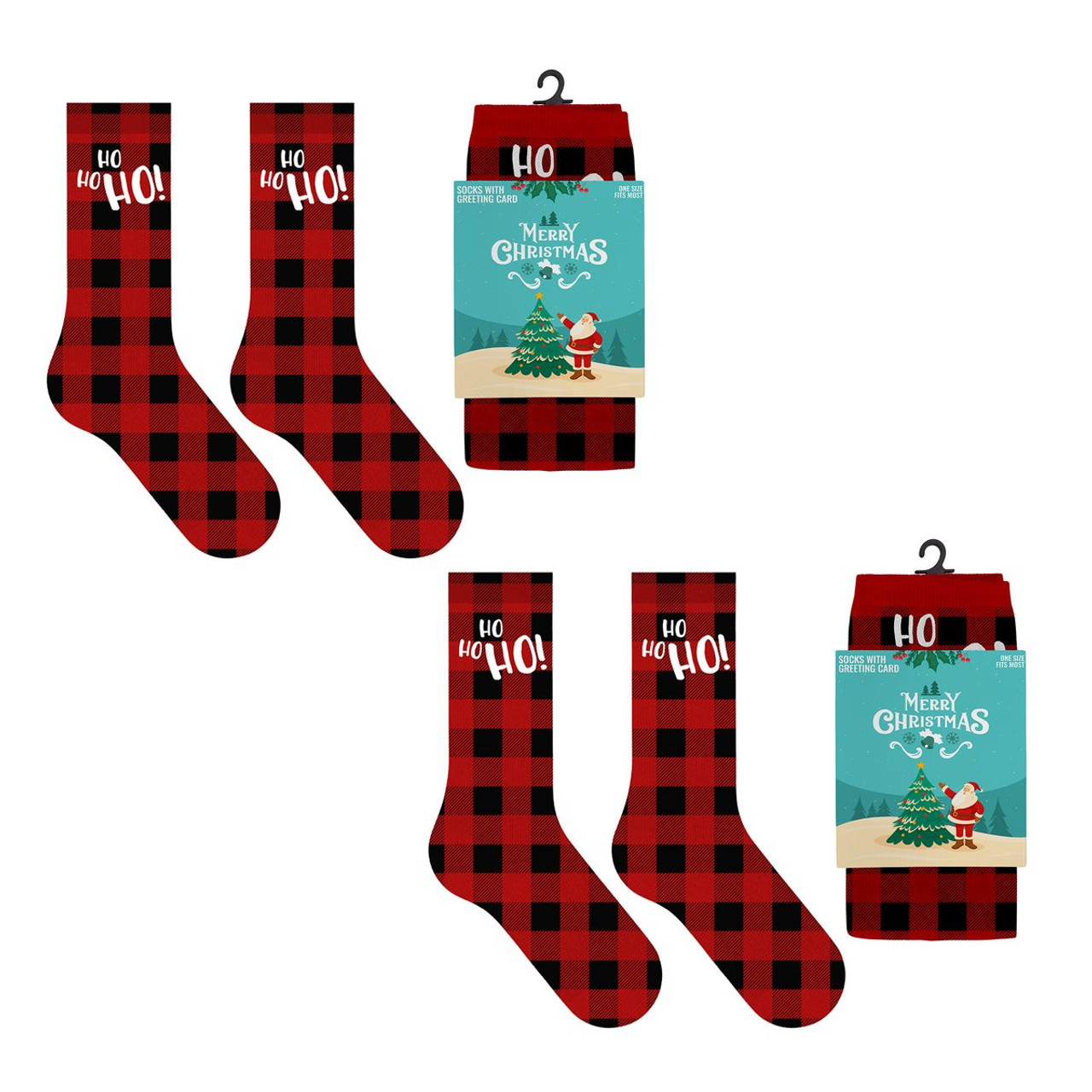 Greeting Card with Fun Crew Length Novelty Socks (2-Pack) product image