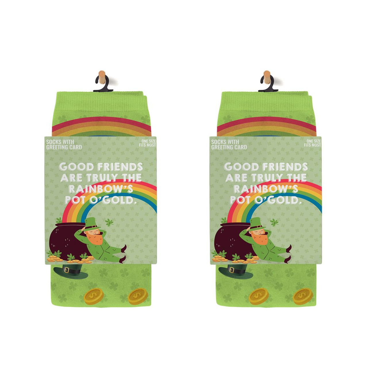 Greeting Card with Fun Crew Length Novelty Socks (2-Pack) product image