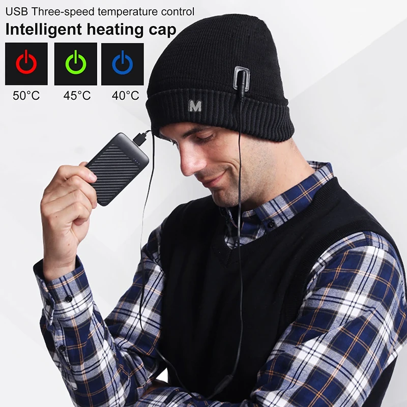 USB-Heated Beanie (Power Bank Required) product image