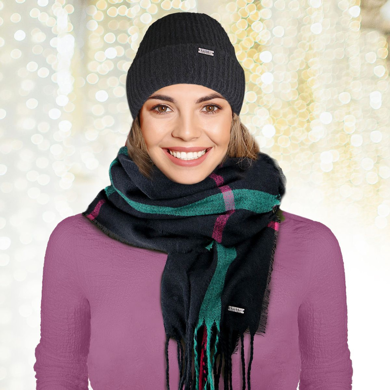 Nicole Miller New York Hanging Scarf and Beanie Set product image