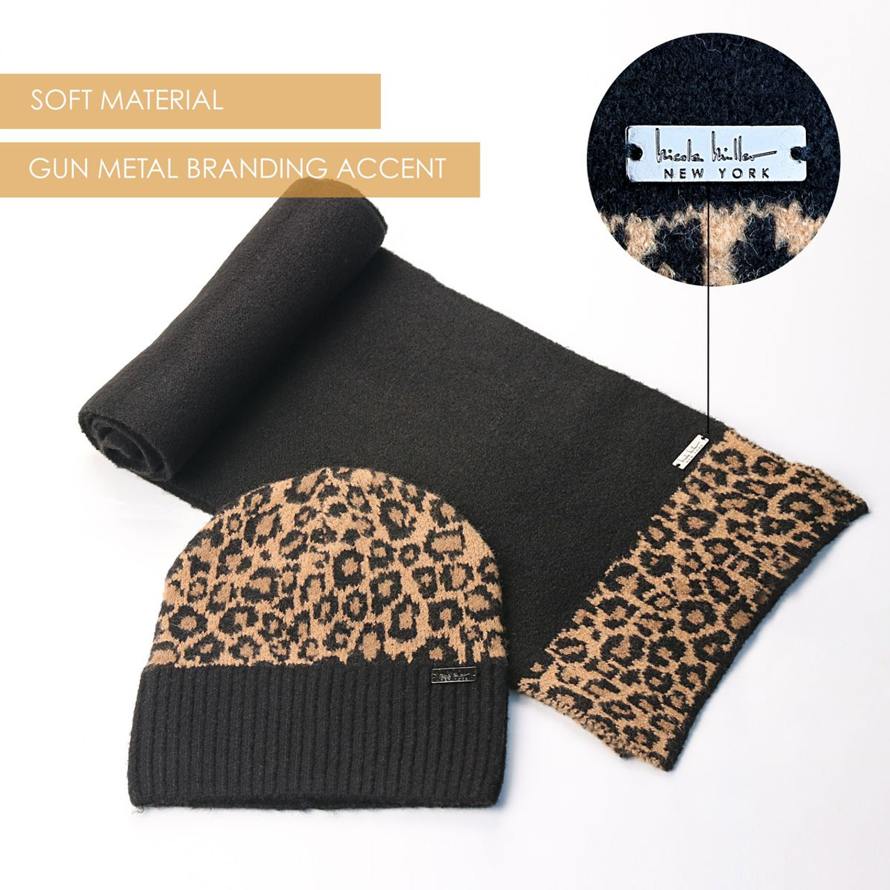 Nicole Miller New York Hanging Scarf and Beanie Set product image