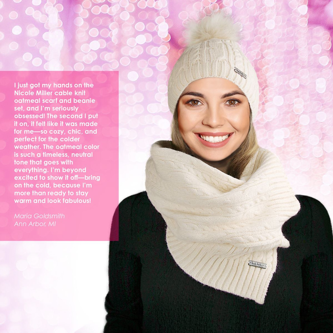 Nicole Miller New York Hanging Scarf and Beanie Set product image