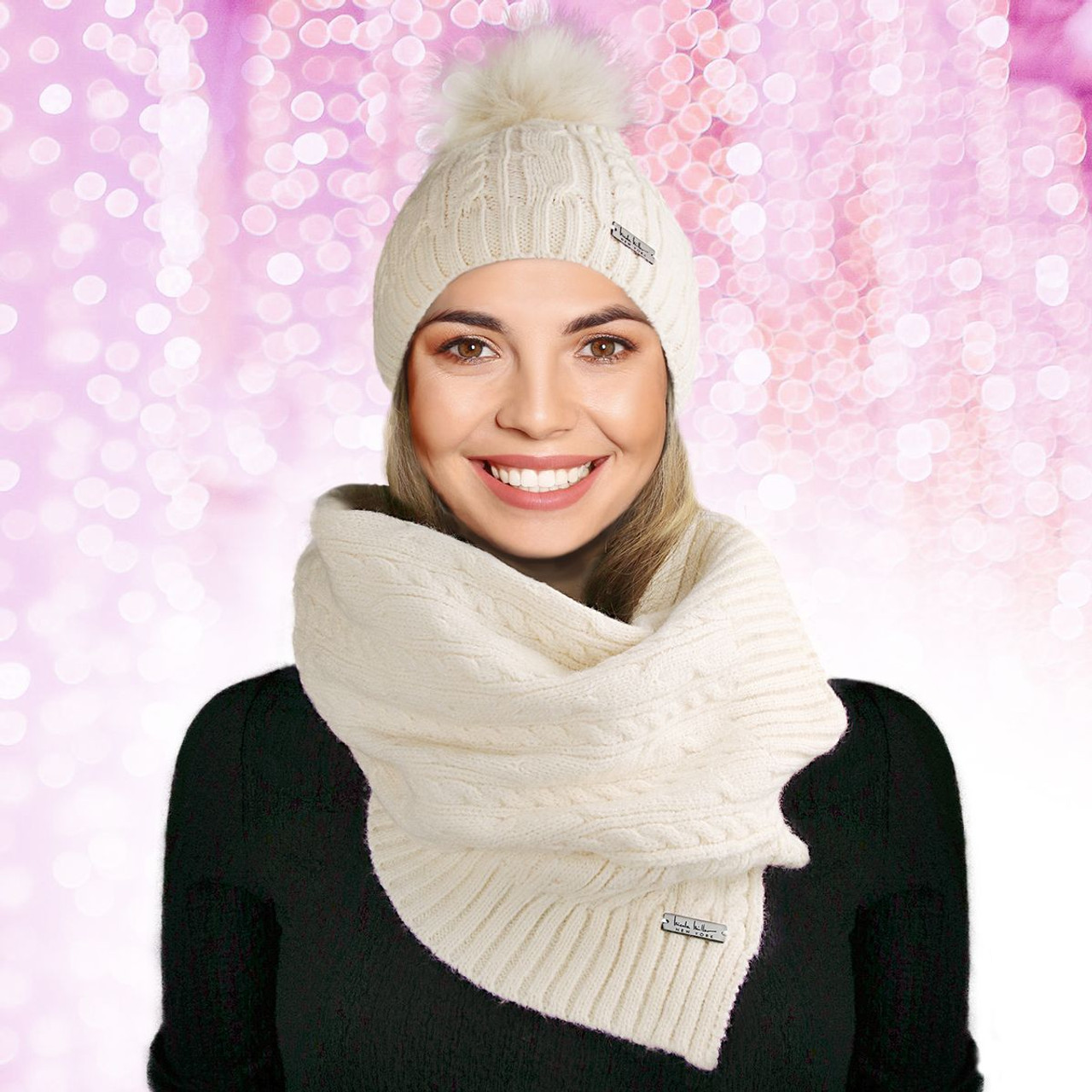Nicole Miller New York Hanging Scarf and Beanie Set product image