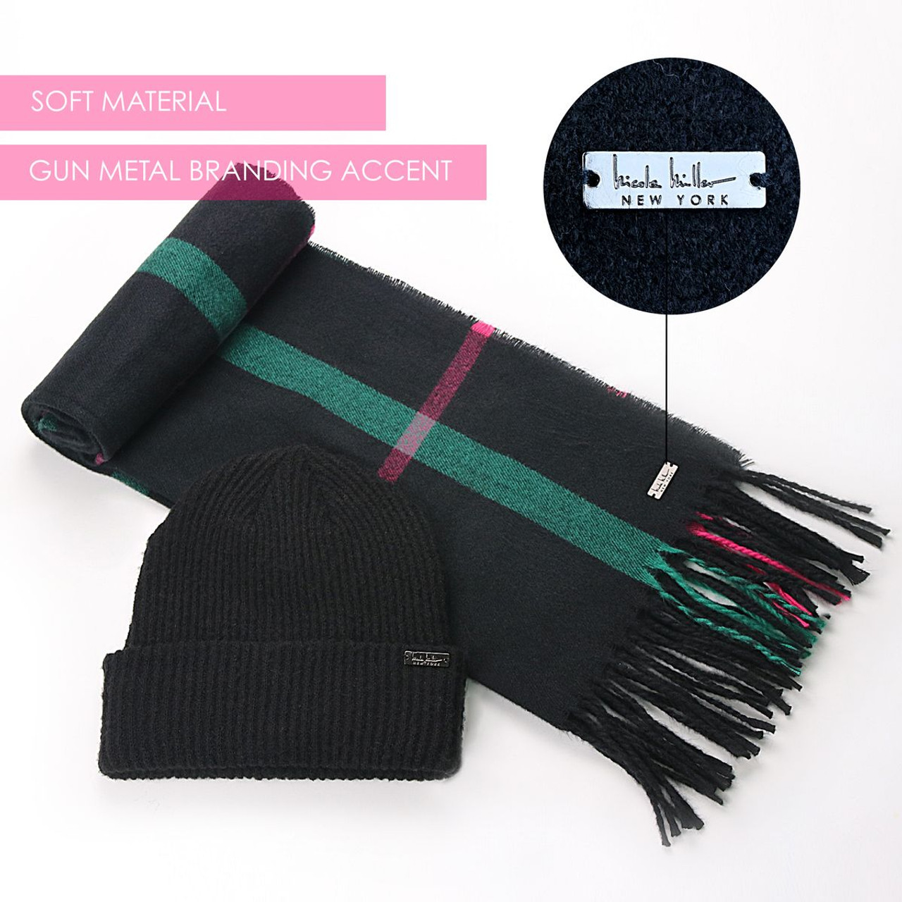 Nicole Miller New York Hanging Scarf and Beanie Set product image