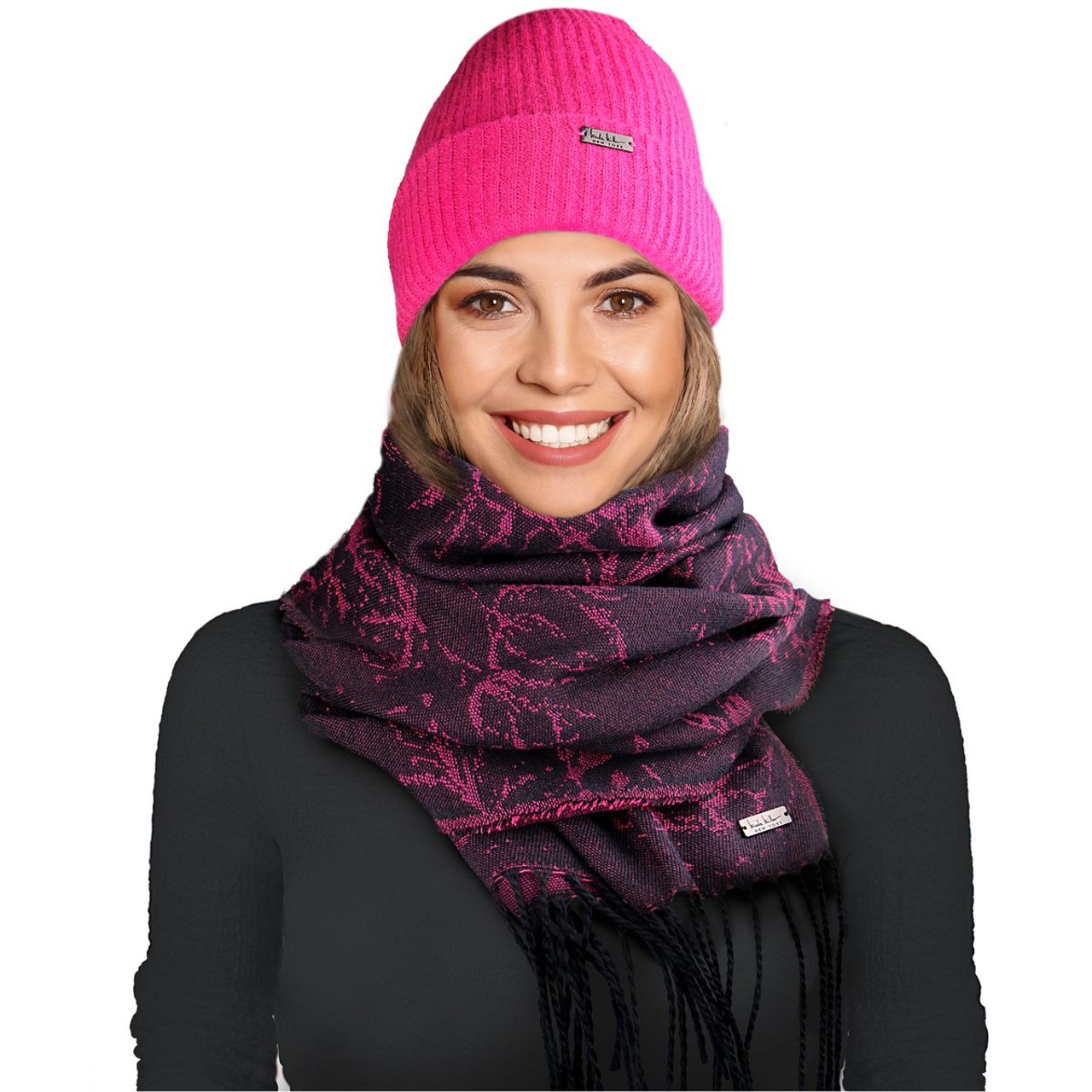Nicole Miller New York Hanging Scarf and Beanie Set product image