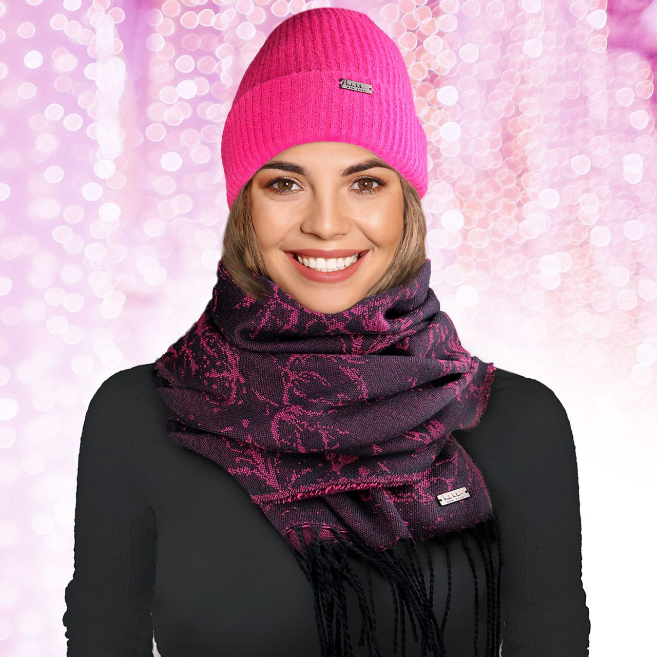 Nicole Miller New York Hanging Scarf and Beanie Set product image