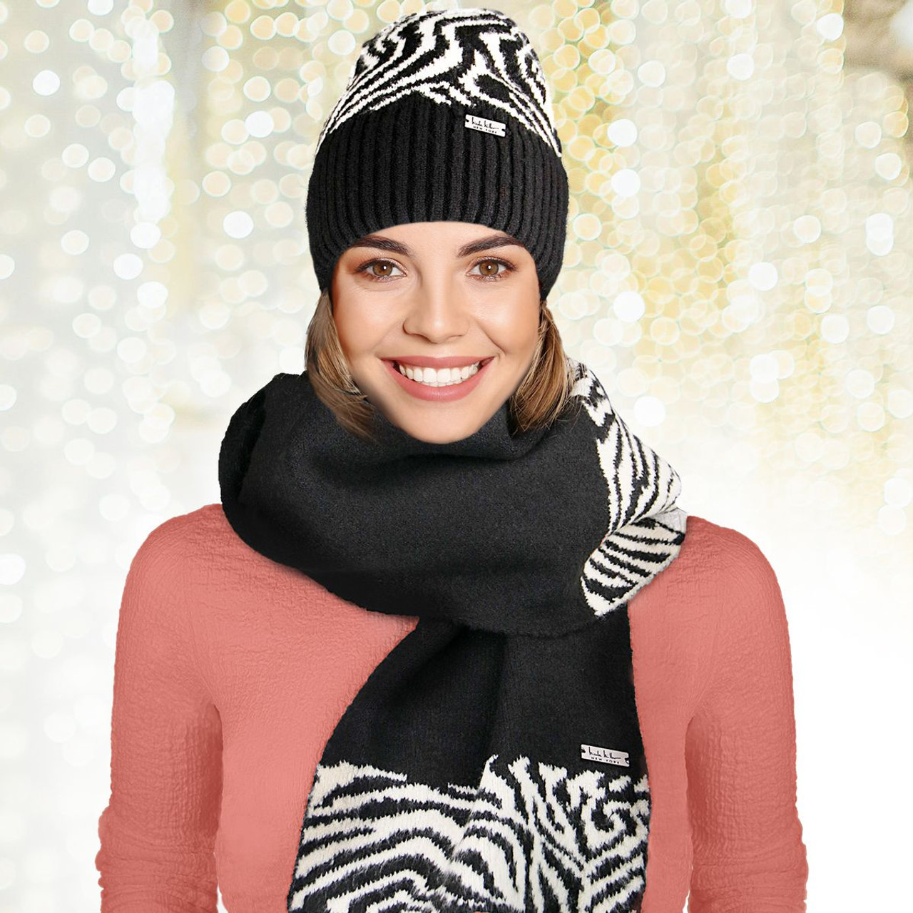 Nicole Miller New York Hanging Scarf and Beanie Set product image
