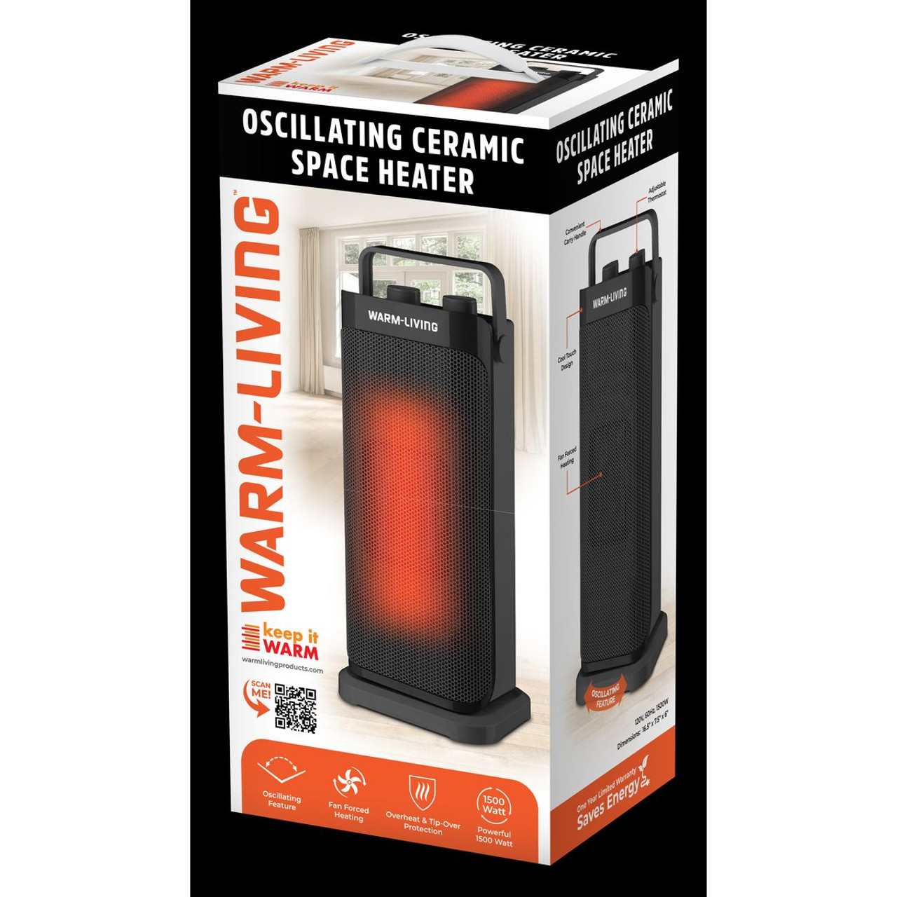 16-Inch Oscillating Ceramic Space Heater product image