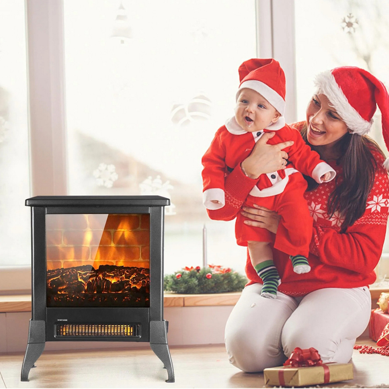 14" 1400W Electric Freestanding Fireplace  product image