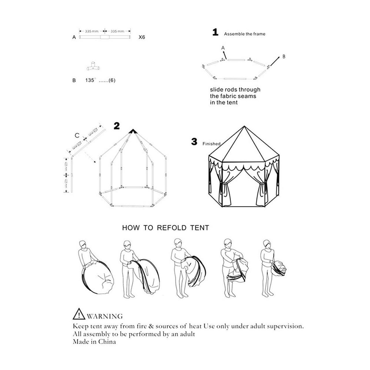 Kids' Dream Castle Play Tent with Storage Bag product image