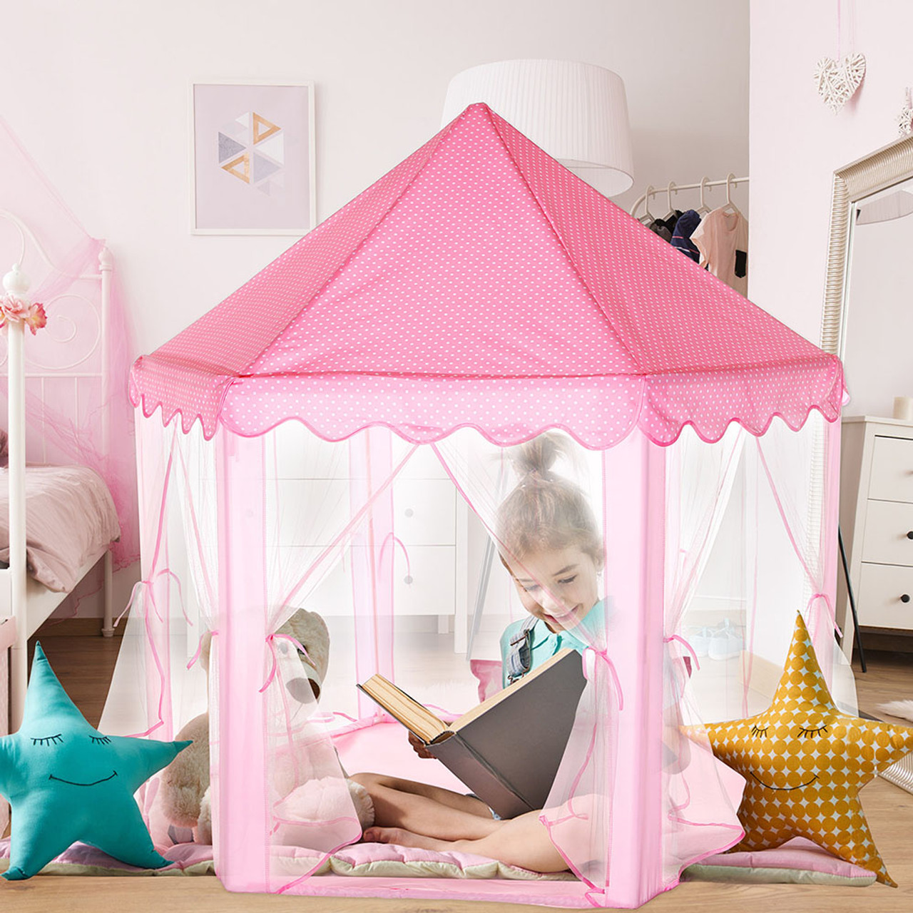 Kids' Dream Castle Play Tent with Storage Bag product image