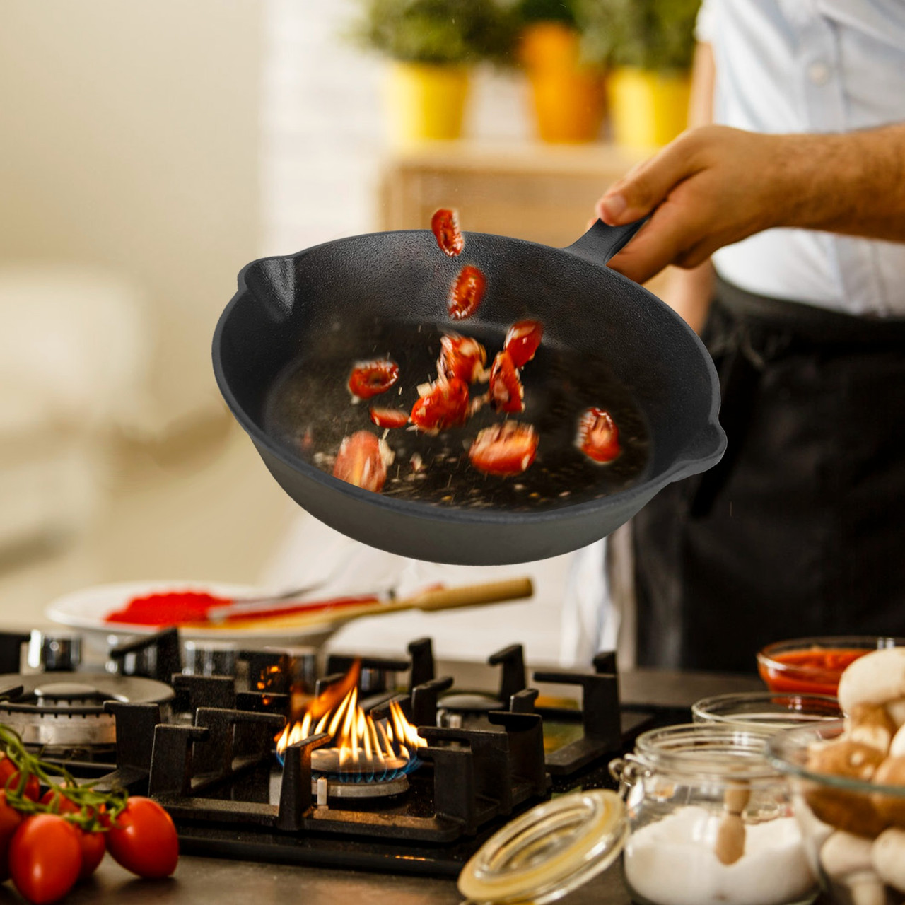 3-Piece Pre-Seasoned Nonstick Cast Iron Skillet Set product image