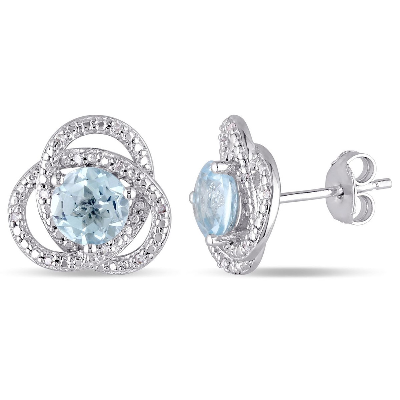 Blue Topaz  and Diamond Infinity Earrings product image