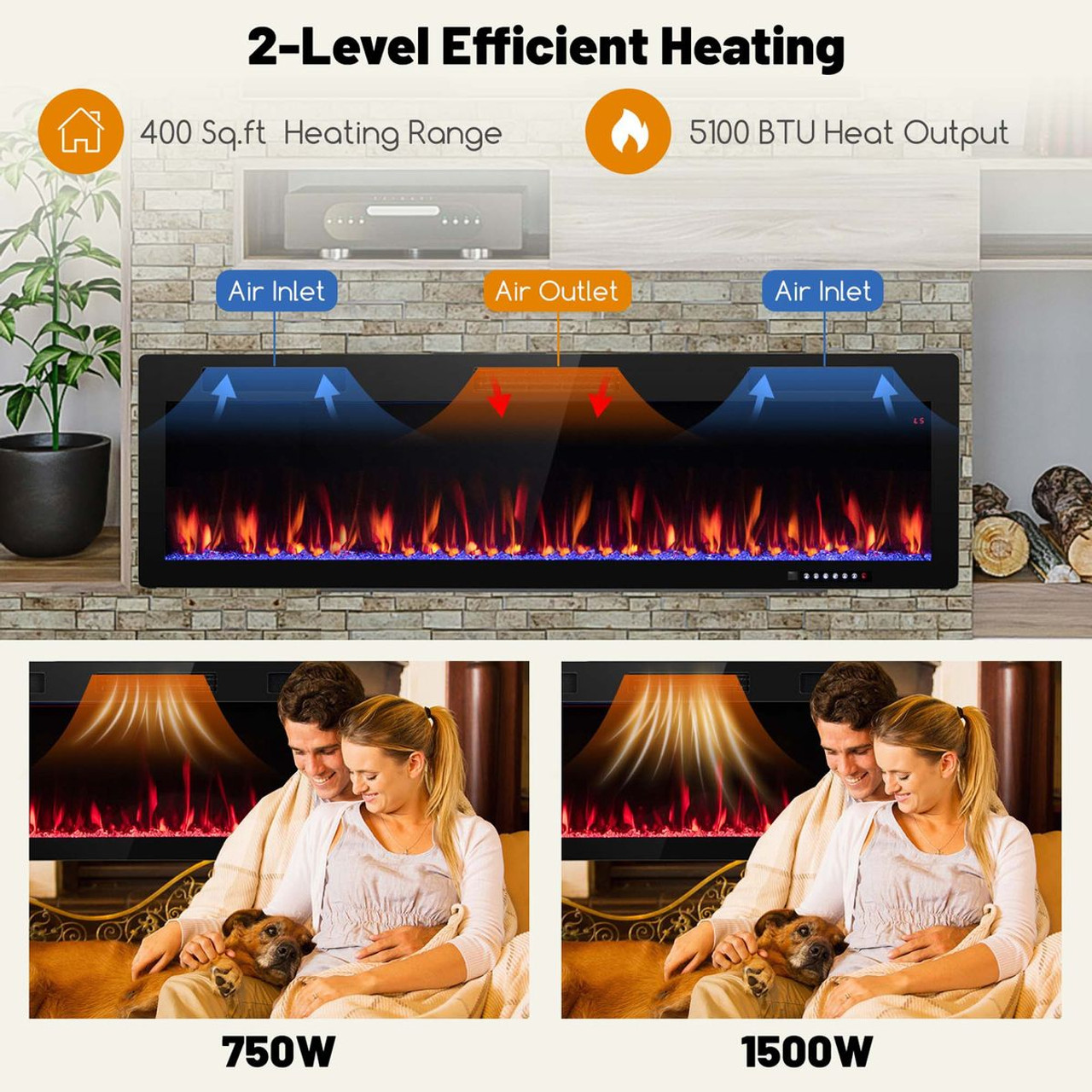 1500W  Linear Electric Fireplace  product image