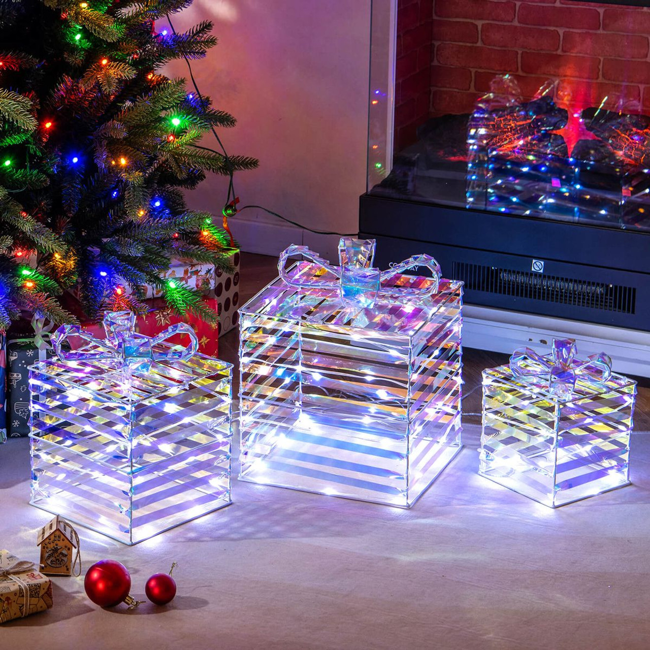 Set of 3 Pre-Lit Christmas Lighted Gift Boxes product image