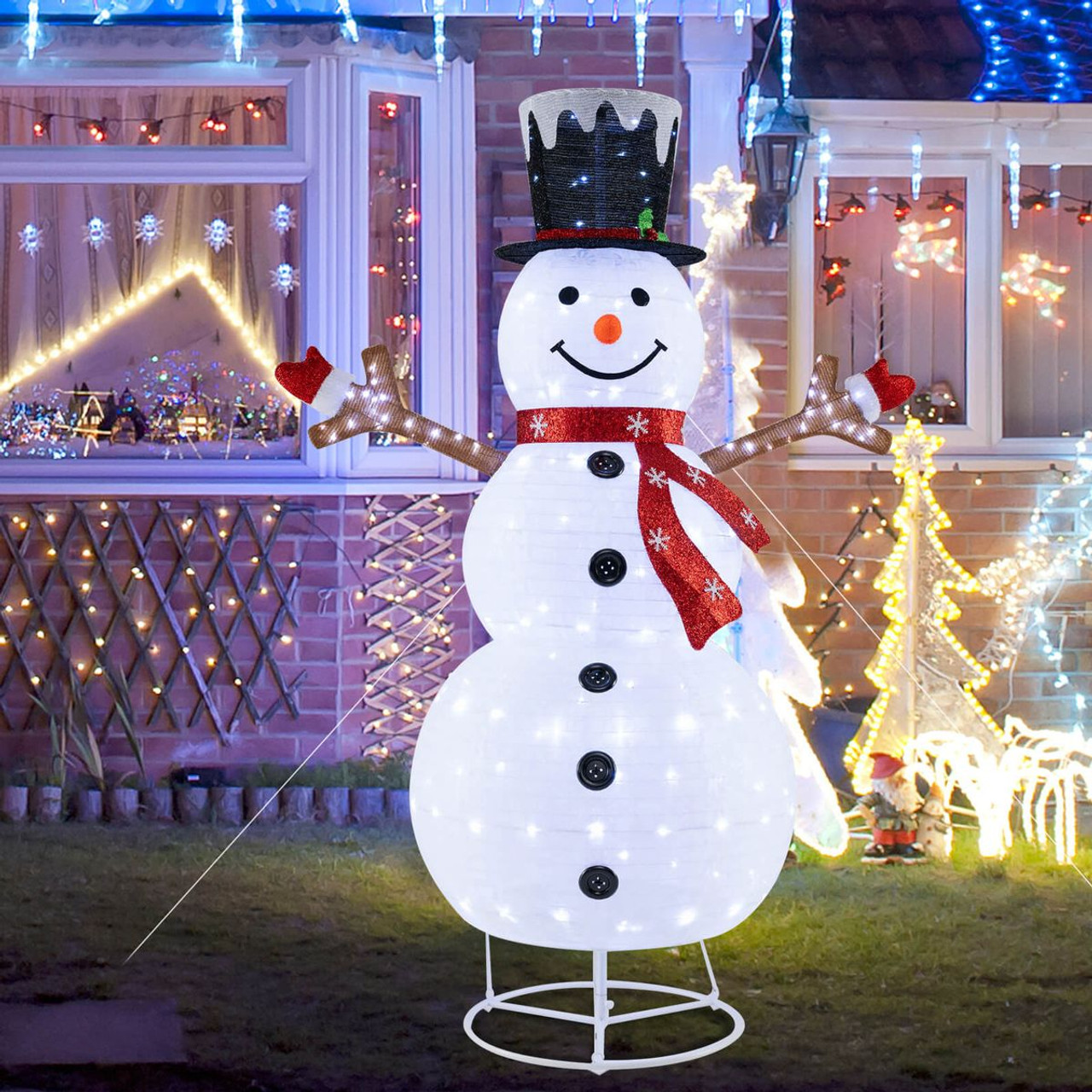 6ft Lighted Pop-Up Christmas Snowman with  Hat and Scarf product image 6ft Lighted Pop-Up Christmas Snowman with  Hat and Scarf product image