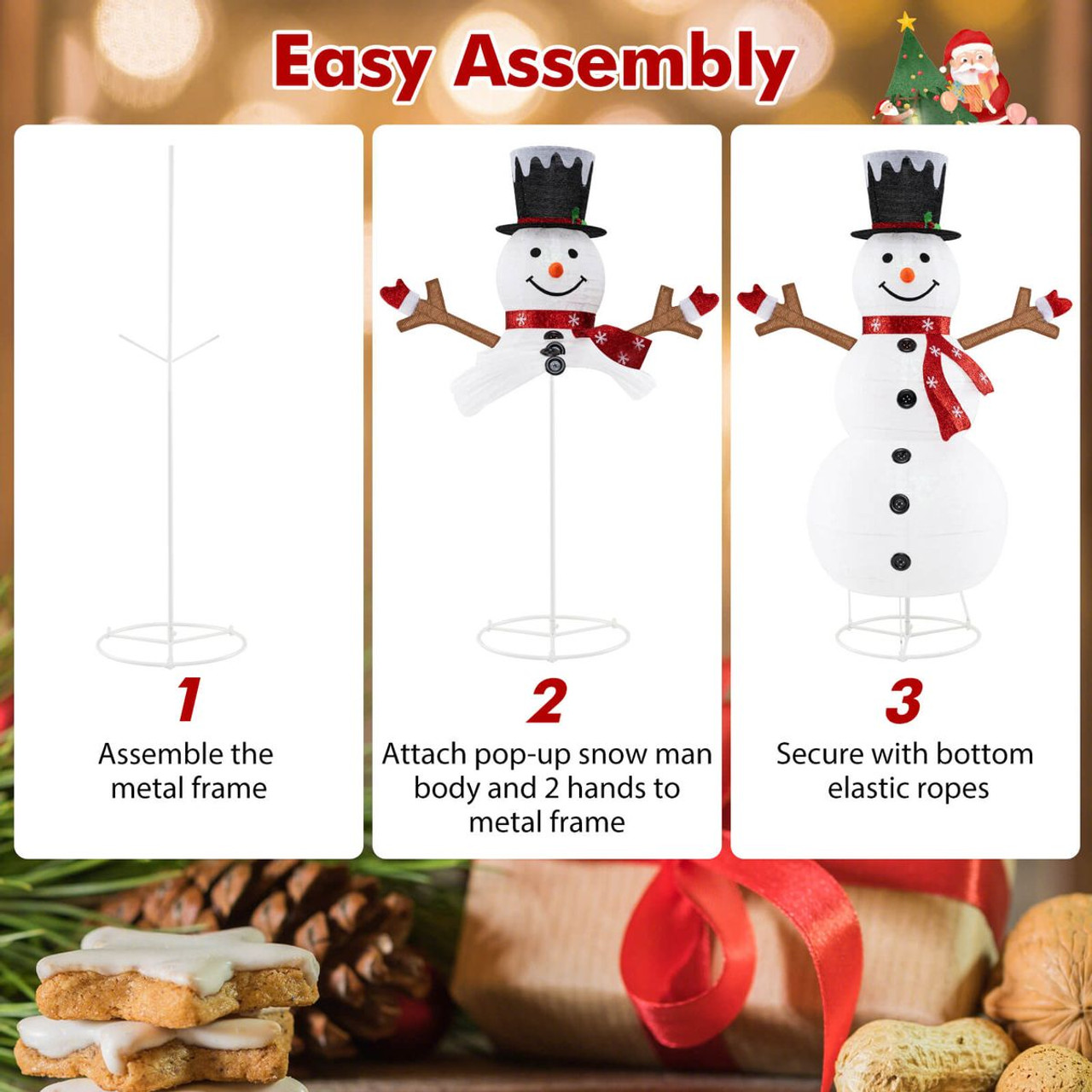 6ft Lighted Pop-Up Christmas Snowman with  Hat and Scarf product image 6ft Lighted Pop-Up Christmas Snowman with  Hat and Scarf product image