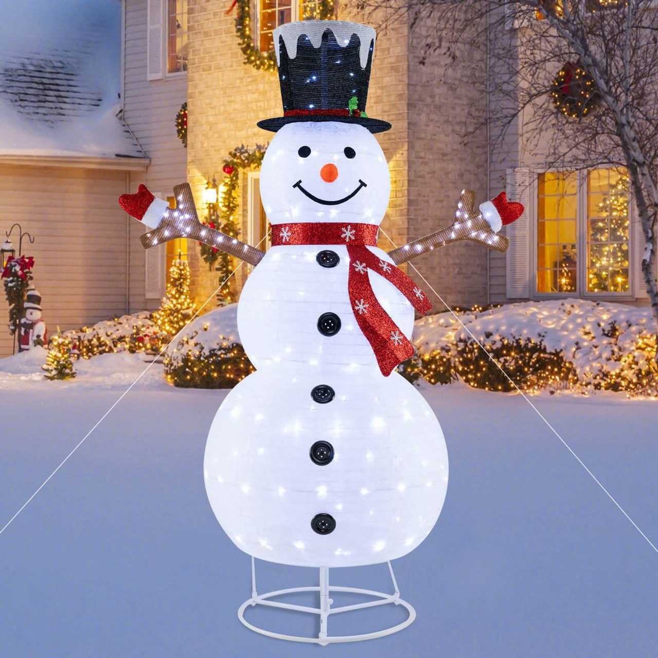 6ft Lighted Pop-Up Christmas Snowman with  Hat and Scarf product image 6ft Lighted Pop-Up Christmas Snowman with  Hat and Scarf product image